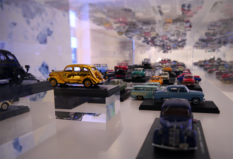 An awesome die-cast display at “Le Rendez-Vous Toyota” showroom, avenue des Champs-Élysées. (Photo Credit: Mic/Flickr)